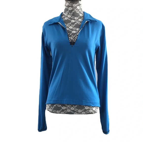 The North Face Blue Half Zip‎ Pullover Sweatshirt Womens Small Long Sleeve - Picture 1 of 11
